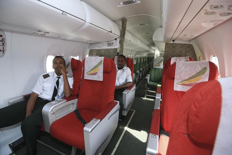 Interior of a Bombardier A400 NextGen at the Dubai Airshow in Dubai. Sarah Dea/The National