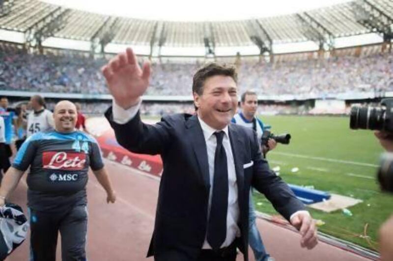 If Napoli coach Walter Mazzarri leaves it could create a space for Roberto Mancini. Roberto Salomone / AFP