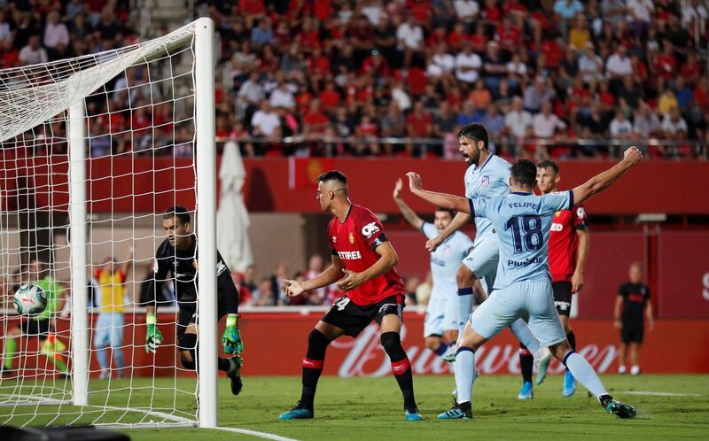 Atletico Madrid's Joao Felix (not pictured) scores their second goal, Reuters