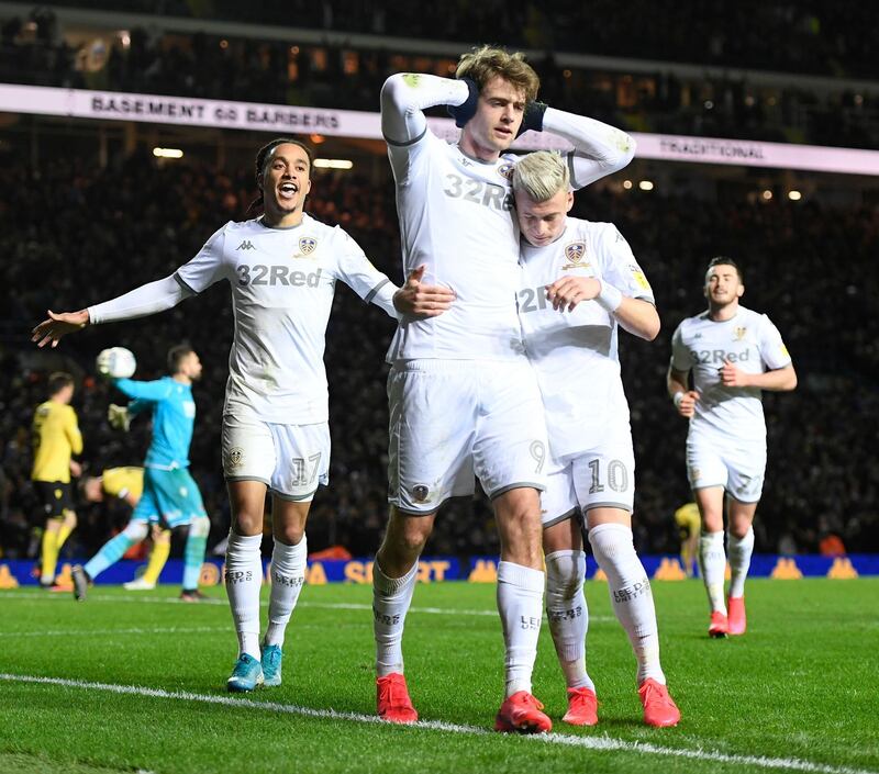 Patrick Bamford of Leeds celebrates the winner in a rare victory of late, a 3-2 triumph over Millwall on January 28. Getty