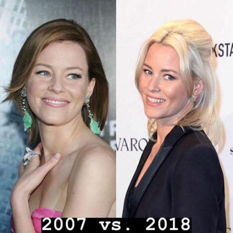 A screenshot of Elizabeth Banks's Instagram page for his 10 year challenge meme.