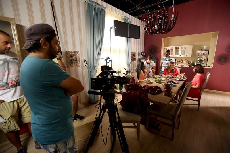 Filming the TV series Matrimonio at Dubai Studio City. Pawan Singh / The National 

