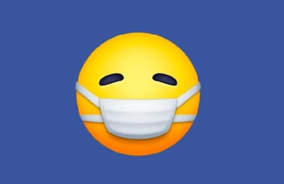 During the coronavirus pandemic, use of the face with medical mask emoji has increased. Courtesy Facebook