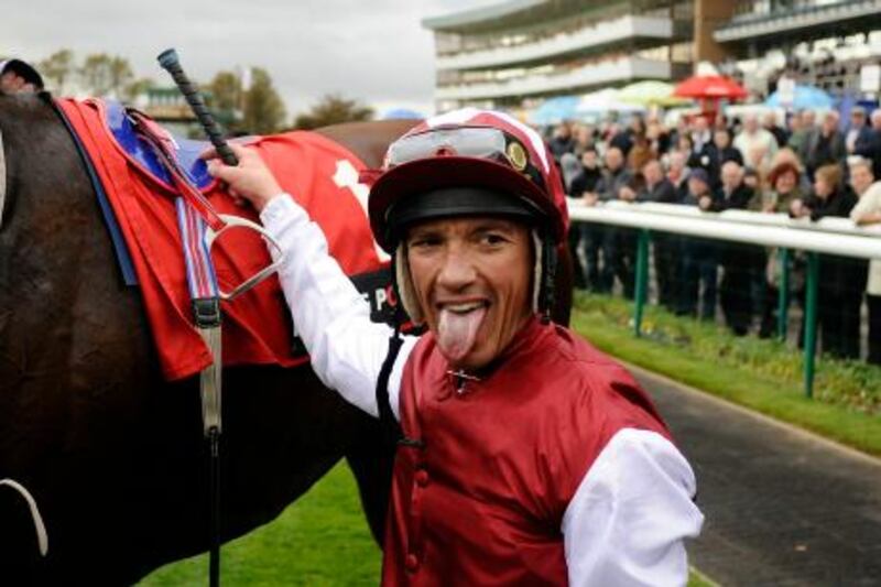 DONCASTER, ENGLAND - OCTOBER 23: Frankie Dettori riding Casamento win The Racing Post Trophy  at Doncaster racecourse on October 23, 2010 in Doncaster, England  (Photo by Alan Crowhurst/ Getty Images) *** Local Caption ***  GYI0062162721.jpg