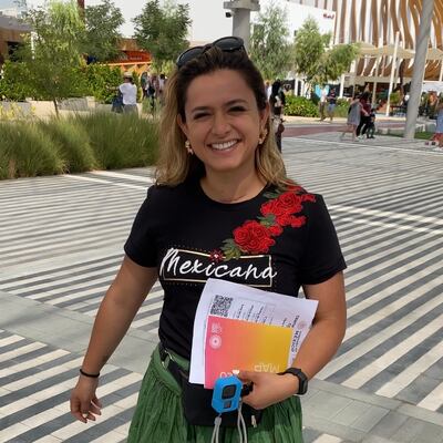 Laura Trejo was one of the first visitors to step through the gates of Expo 2020 Dubai on Friday morning and the Sustainability Pavilion was top of her list of places to visit.
