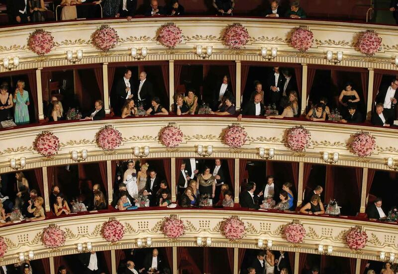 Visitors watch the opening ceremony of the Opera Ball. Leonhard Foeger / Reuters