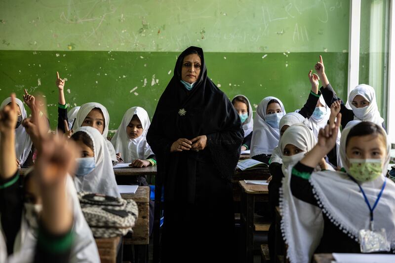 Arezu Atahi has been working as a teacher for the past 35 years, spending the Taliban’s previous reign in neighbouring Pakistan. Now 62, she said she was clinging to the hope that the militants had indeed changed their stance on girls’ education. Stefanie Dglinski for The National