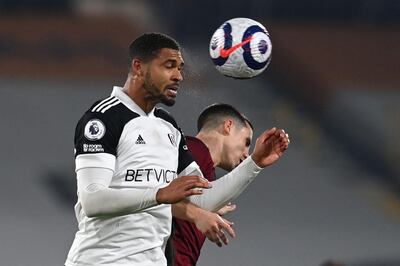 Fulham's English midfielder Ruben Loftus-Cheek (L) vies with Wolverhampton Wanderers' Portuguese midfielder Daniel Podence during the English Premier League football match between Fulham and Wolverhampton Wanderers at Craven Cottage in London on April 9, 2021. RESTRICTED TO EDITORIAL USE. No use with unauthorized audio, video, data, fixture lists, club/league logos or 'live' services. Online in-match use limited to 120 images. An additional 40 images may be used in extra time. No video emulation. Social media in-match use limited to 120 images. An additional 40 images may be used in extra time. No use in betting publications, games or single club/league/player publications.
 / AFP / POOL / Glyn KIRK / RESTRICTED TO EDITORIAL USE. No use with unauthorized audio, video, data, fixture lists, club/league logos or 'live' services. Online in-match use limited to 120 images. An additional 40 images may be used in extra time. No video emulation. Social media in-match use limited to 120 images. An additional 40 images may be used in extra time. No use in betting publications, games or single club/league/player publications.
