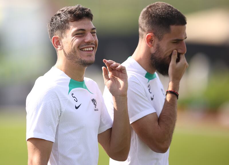 Australia's Fran Karacic and Milos Degenek are preparing to face Argentina. Getty Images