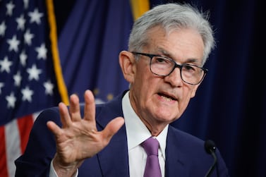 Federal Reserve Chair Jerome Powell speaks during a news conference in Washington. AFP