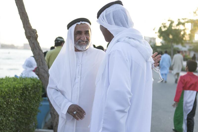 Two gentlemen meet and greet. Reem Mohammed / The National