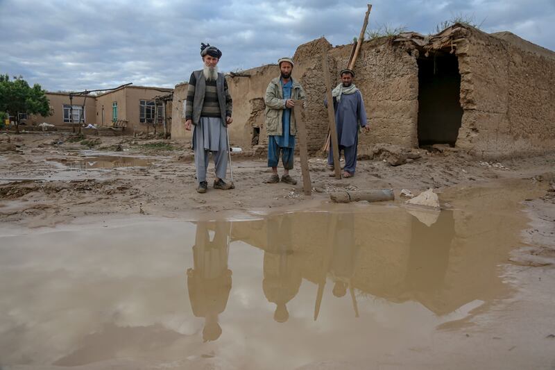 Homes were damaged in the village by the flash floods, with some being swept away entirely. EPA