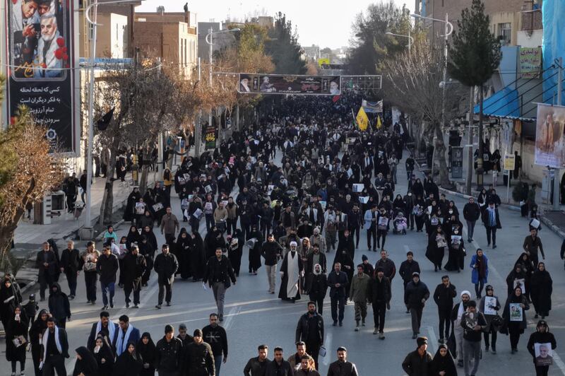 Iranian mourners gather for the burial of slain top general Qasem Soleimani in his hometown Kerman. AFP