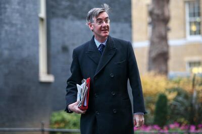 Jacob Rees-Mogg, U.K. leader of the House of Commons, arrives for a weekly meeting of cabinet ministers in London, U.K., on Tuesday, Dec. 8, 2020. U.K. Prime Minister Boris Johnson will head to Brussels within days for urgent talks with European Commission President Ursula von der Leyen, amid growing fears on both sides that Brexit trade talks will fail. Photographer: Hollie Adams/Bloomberg
