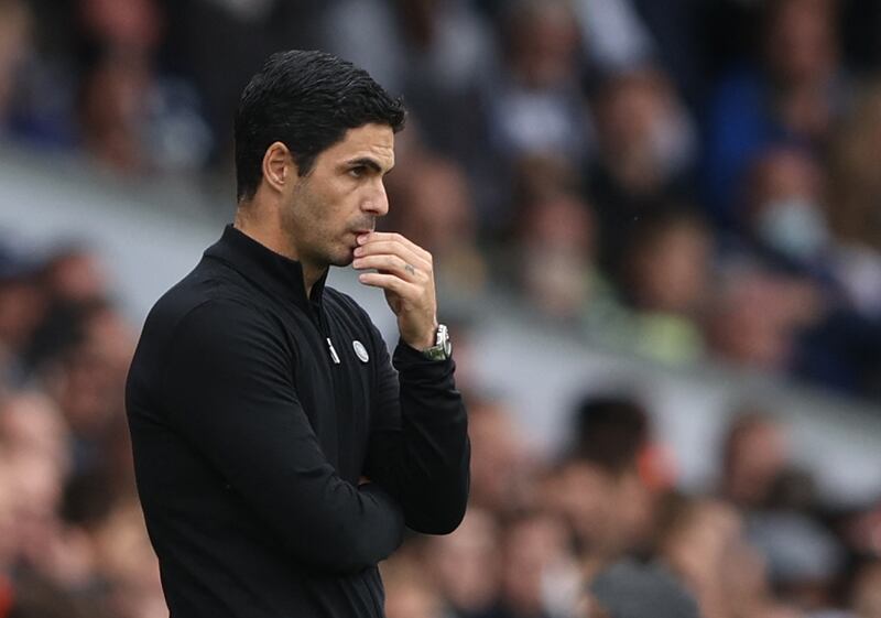 Arsenal manager Mikel Arteta watches the action. Action Images