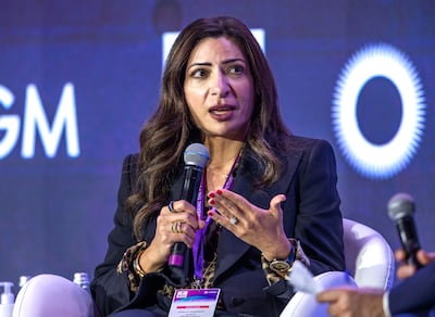 Hana Al Rostamani, group chief executive of FAB says the bank maintained its underlying operating performance across core businesses in 2022. Victor Besa/The National.