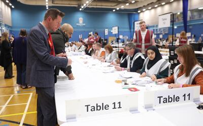 Labour Party member David Williams during the Stoke-on-Trent election count. Getty Images