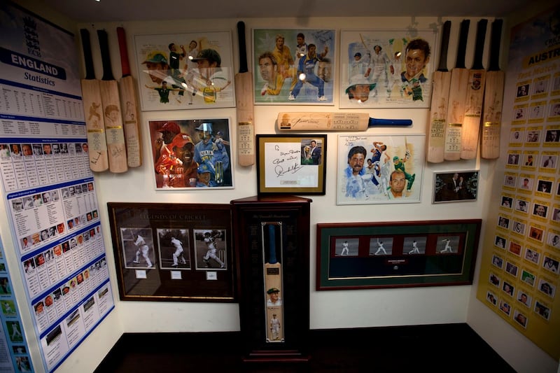 Dubai, United Arab Emirates, November 19, 2012:     Favourite things: one of the walls showcasing his favourite players.

Shyam Bhatia has made a museum out of his cricket collection at his home in the Jumeirah area in Dubai on November 19, 2012. Christopher Pike / The National