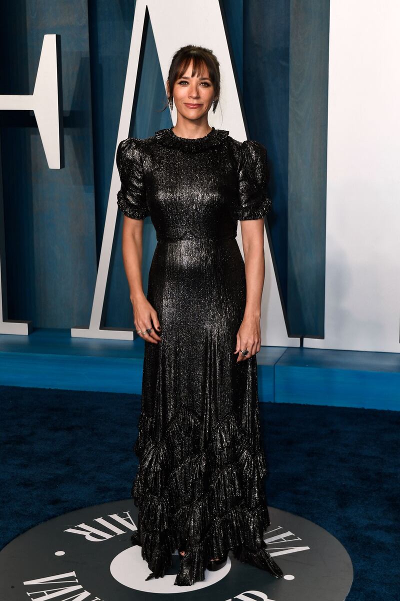 Rashida Jones attends the Vanity Fair Oscar Party. AFP