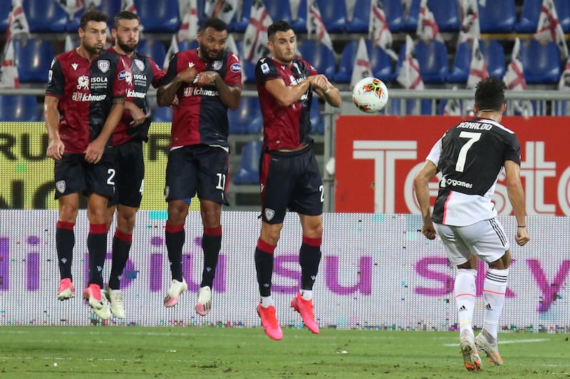 Juventus' Cristiano Ronaldo attempts a shot at goal. EPA