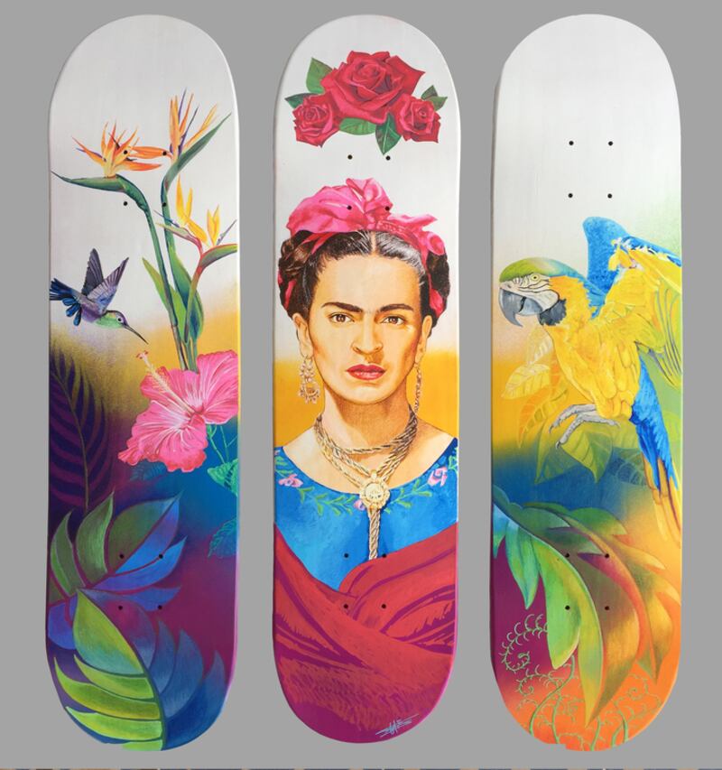 ‘Frida’ skateboard designs by arist Fotis Gerakis.