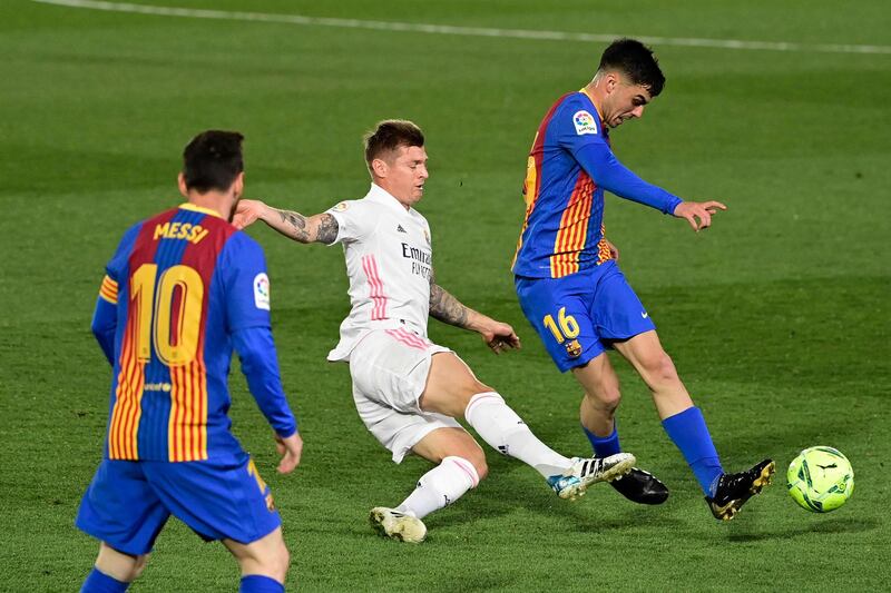 Pedri 7. So intelligent as he plays between the lines. Seldom loses the ball. Picked up first yellow card but Madrid’s defence didn’t leave the space for Pedri and Barça’s attacking players to damage them. AFP