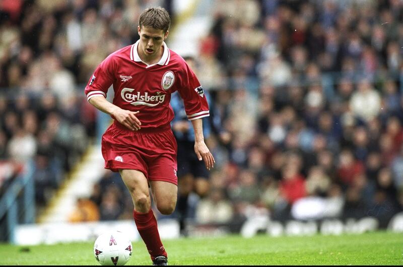 19 Apr 1998:  Michael Owen of Liverpool runs with the ball during the match betweeen Coventry City and Liverpool in the FA Premiership played at Highfield Road, Coventry, England.  The match was a 1-1 draw. \ Mandatory Credit: Clive Brunskill /Allsport