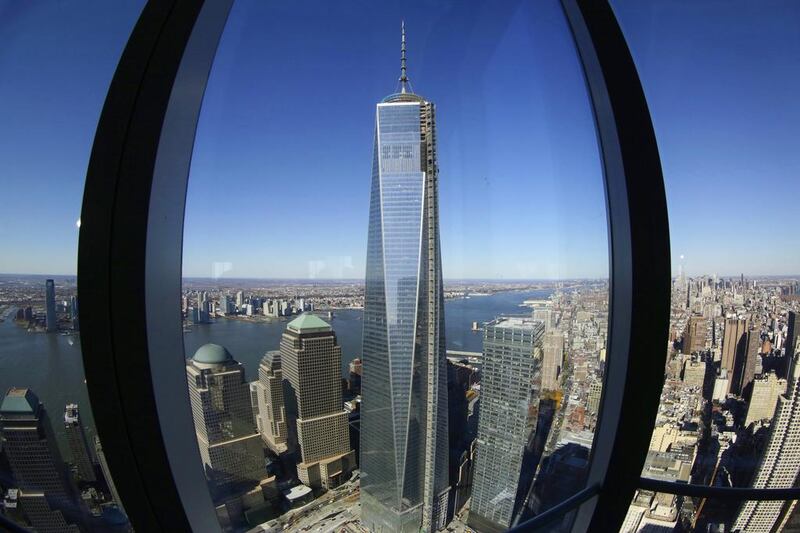 1 World Trade Center, is viewed from the 62nd floor of Four World Trade Center in New York. Mark Lennihan / AP Photo