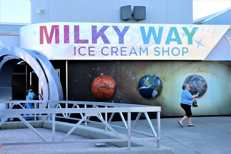 A space-inspired ice cream parlour in the Kennedy Space Centre Visitor Complex.