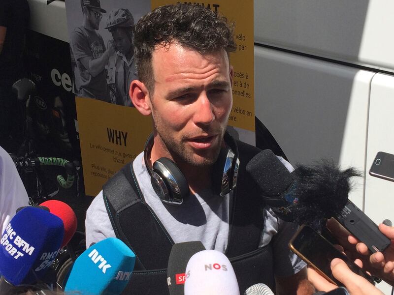 Mark Cavendish sustained the injury in a crash on Tuesday for which Peter Sagan was disqualified. John Leicester / AP Photo