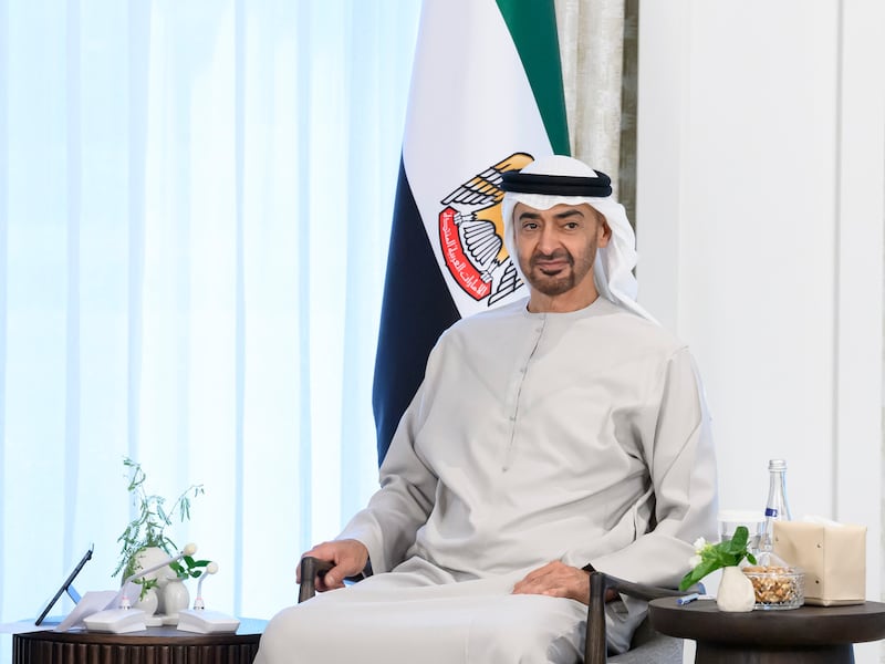President Sheikh Mohamed issued a directive to raise the pensions of Emirati public school staff. Hamad Al Kaabi / Ministry of Presidential Affairs 
---