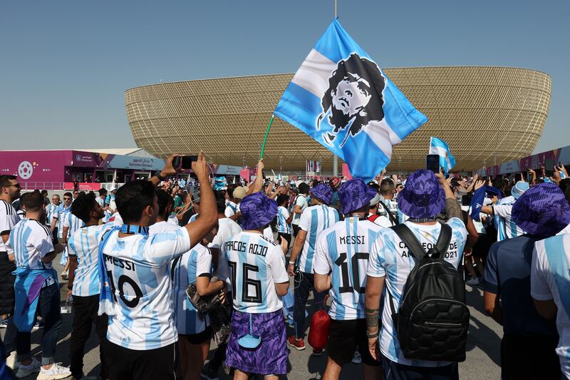 Argentine fans have turned out in force in Qatar. Photo: Getty Images