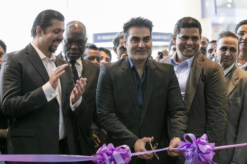 Arbaaz Khan inaugurating the 15th edition of the Indian Property Show that opened in Dubai World Trade Centre. Reem Mohammed / The National 