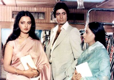 From left: Rekha, Amitabh Bachchan and Jaya Bachchan in a scene from Silsila in 1981. Credit: Provided by: Yash Raj Films *** Local Caption *** al05se-column-Silsila.jpg