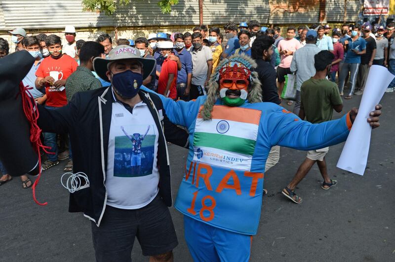 Cricket fans head for the second Test between India and England in Chennai. AFP