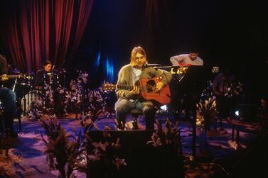 Kurt Cobain and Nirvana during the taping of 'MTV Unplugged' in November 1993. Getty Images