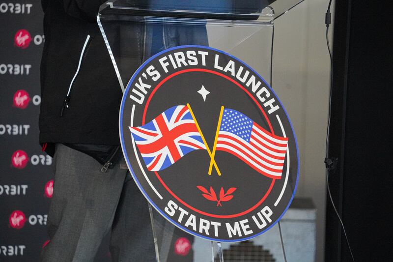 A mission badge at the launch site. Getty 