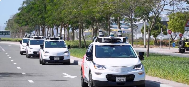 Five Chevrolet Bolt vehicles were deployed in Jumeirah 1 to test technology and gather data on traffic signals, signage and drivers' behaviour. Photo: RTA