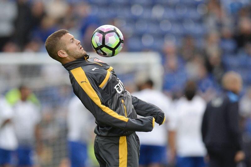 Arsenal's Jack Wilshere warms up before taking on Leicester City last week. Oli Scarff / Reuters