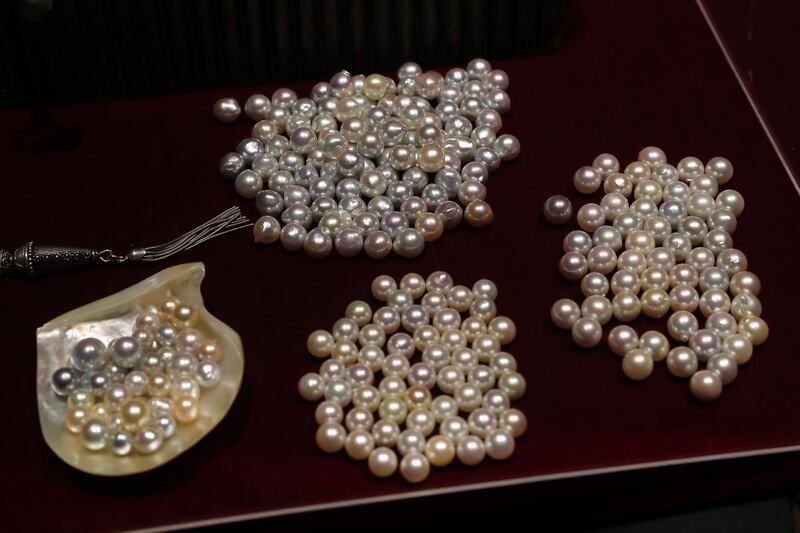 DUBAI, UNITED ARAB EMIRATES, Jan 09  – 2020 :- Pearls on display during the Al Shindagha Days culture festival held at Al Shindagha Heritage District in Dubai.  (Pawan Singh / The National) Photo essay for Weekend. Story by Katy Gillett 