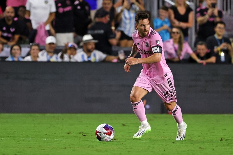 Lionel Messi during his Inter Miami debut in a Leagues Cup match against Cruz Azul at the DRV PNK Stadium in Fort Lauderdale, Florida on Friday, July 21, 2023. AFP