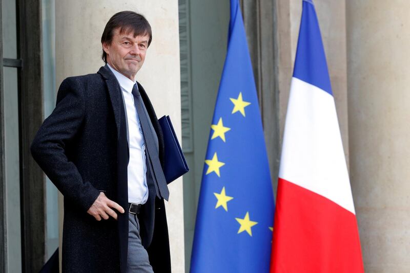 French Minister of the Ecological and Social Transition Nicolas Hulot leaves the Elysee Palace following the weekly cabinet meeting in Paris, France, February 8, 2018. REUTERS/Philippe Wojazer