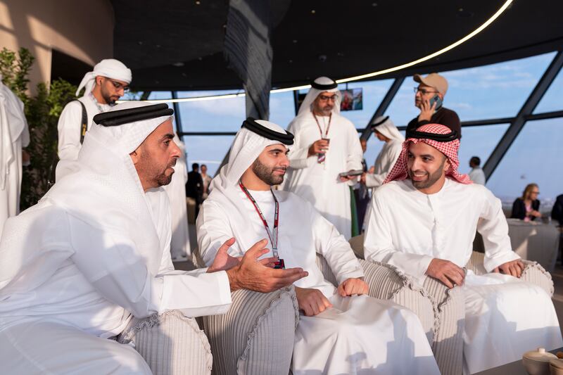 Sheikh Saif bin Zayed, Deputy Prime Minister and Minister of Interior, Sheikh Mansour bin Mohamed Al Maktoum, and Sheikh Mohamed bin Saud Al Qasimi, Crown Prince and Deputy Ruler of Ras Al Khaimah. Photo: Ryan Carter / UAE Presidential Court