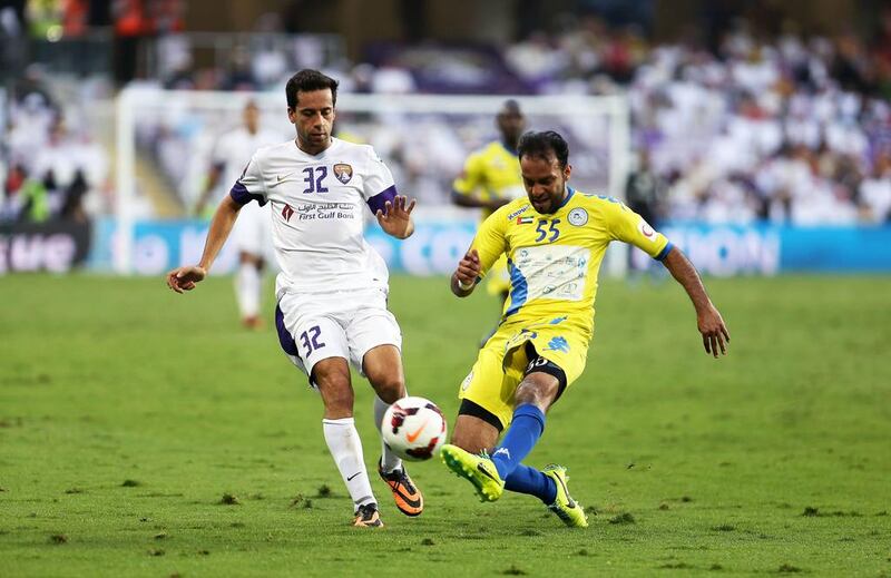 Al Ain’s Alex Brosque, left, is more than excited about playing against Manchester City and in front of a sold-out crowd on Thursday night. Pawan Singh / The National

