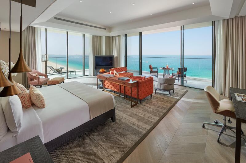 A junior sea view suite at the Mandarin Oriental Jumeira Dubai. Courtesy Mandarin Oriental