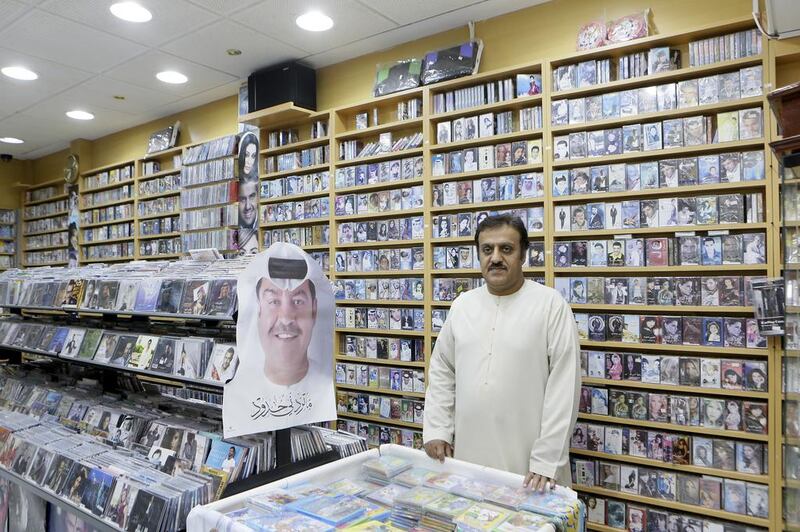 Abdul Hamid has sold cassette tapes, vinyl and CDs from his shop Al Balad Audio Cassettes, since 1986. Jeffrey E Biteng / The National.