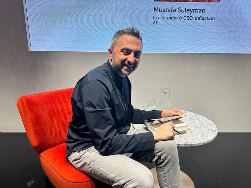 Signing up: Mustafa Suleyman at a panel event in London before his decision to join Microsoft. Matthew Davies / The National