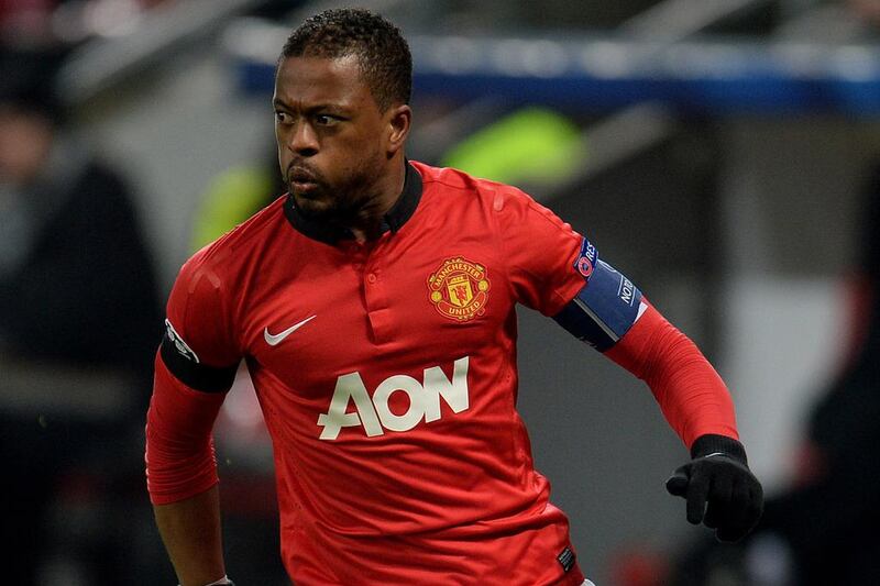 Patrice Evra during his playing days at Manchester United.  AFP