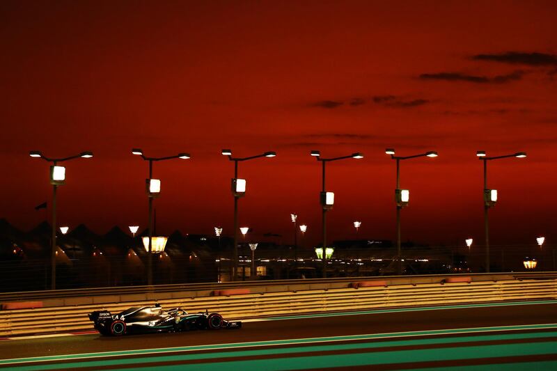 Mercedes driver Lewis Hamilton during qualifying for the Abu Dhabi at the Yas Marina Circuit on Saturday. Getty Images