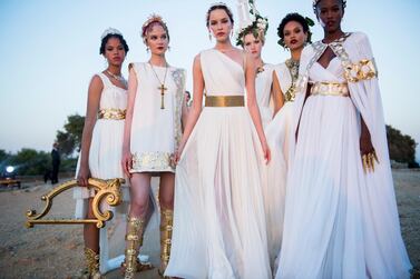 Dolce & Gabbana's latest Alta Moda collection transofmred models into goddesses. Courtesy Dolce & Gabbana